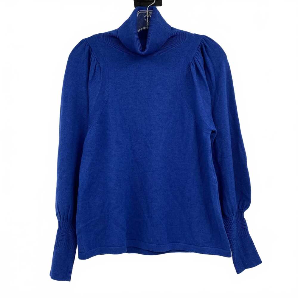 Apiece Apart Blue Dewi Turtleneck Puff Sleeve Sweater | Women M Regular